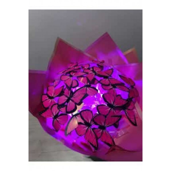 Led Işıklı Kelebek Buketi